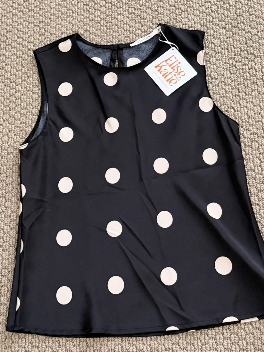 Ellison Polka Dot Matching Set Blouse Midi Skirt Quiet Luxury NWT S - Picture 9 of 10